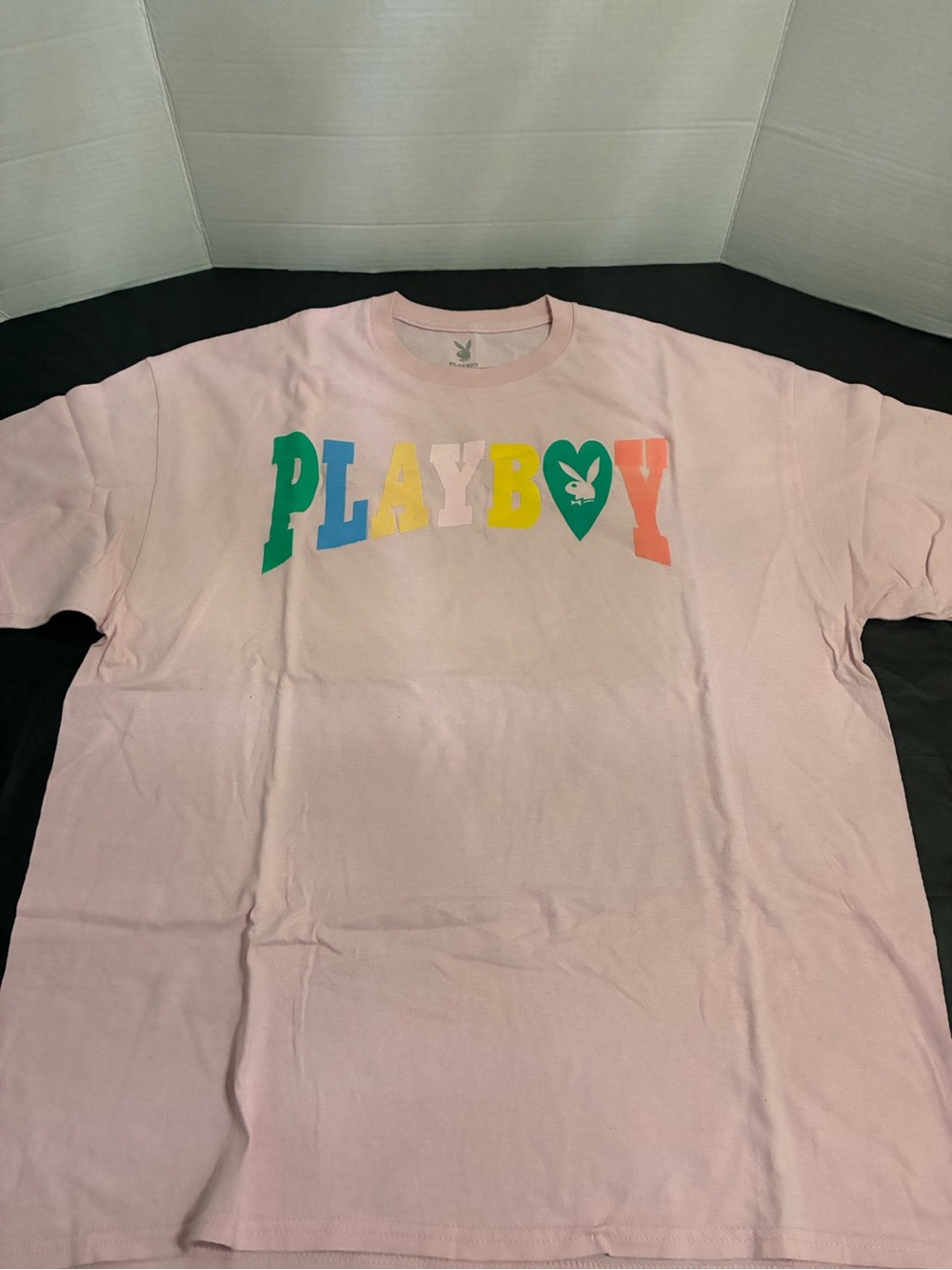 PLAYBOY Pastel Rainbow Logo Short Sleeve Tee - Pink